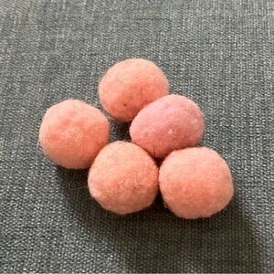 5 Pink Cat Pompom Ball Toys